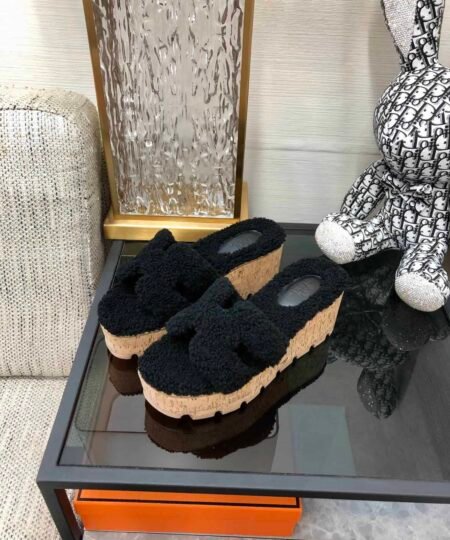 Hermes Figari Sandal Black For Women