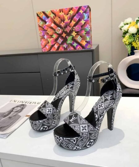 Louis Vuitton Women's Afterglow Platform Sandal Black For Women LV