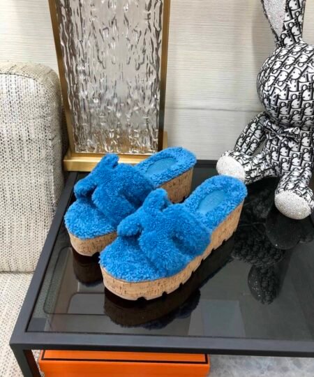 Hermes Figari Sandal Blue For Women