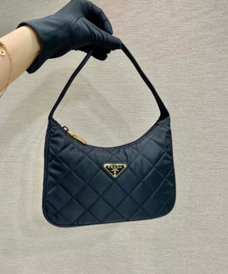 Alternative view of Prada Contenitore Maniglia Tessutu Quilted Shoulder Bag Black For Women 9.1 in / 23 cm