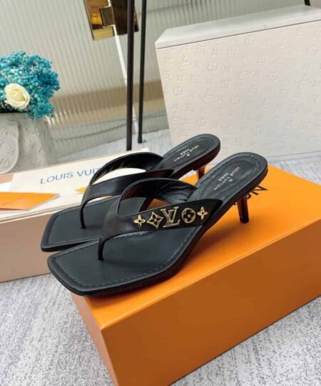 Louis Vuitton Women's Signature Thong Black For Women LV 1A9QG3