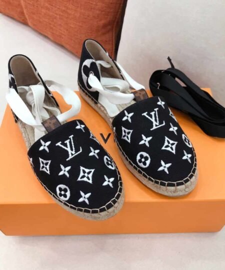 Louis Vuitton Women's Starboard Flat Espadrille Black For Women LV