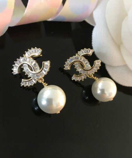 Chanel Pearl C Double Earrings For Women