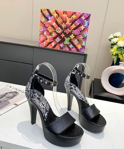 Louis Vuitton Women's Afterglow Platform Sandal Black And White For Women LV