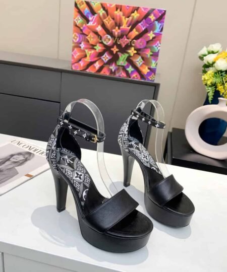 Louis Vuitton Women's Afterglow Platform Sandal Black And White For Women LV