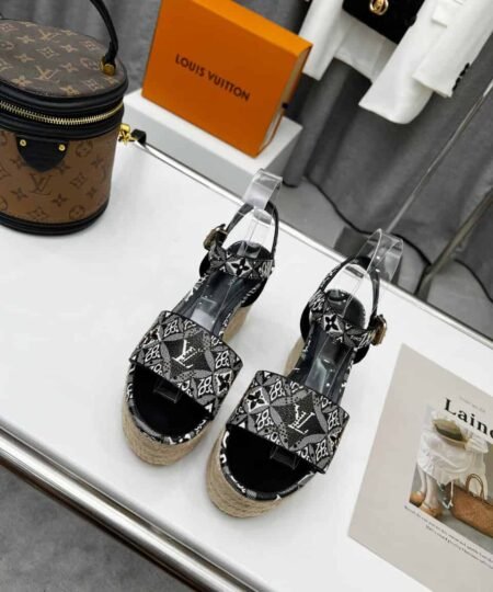 Alternative view of Louis Vuitton Women's Starboard Wedge Sandal Black And White For Women LV
