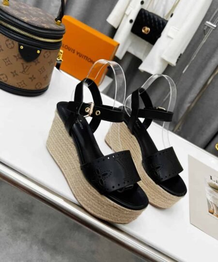 Louis Vuitton Women's Starboard Wedge Sandal Black For Women LV