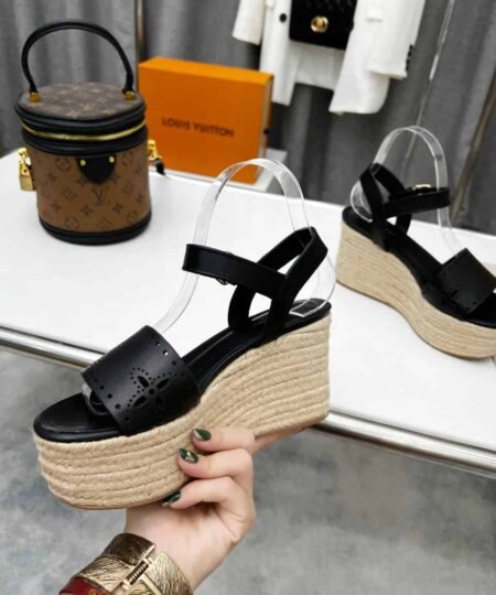 Alternative view of Louis Vuitton Women's Starboard Wedge Sandal Black For Women LV