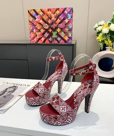 Louis Vuitton Women's Afterglow Platform Sandal Dark Red For Women LV