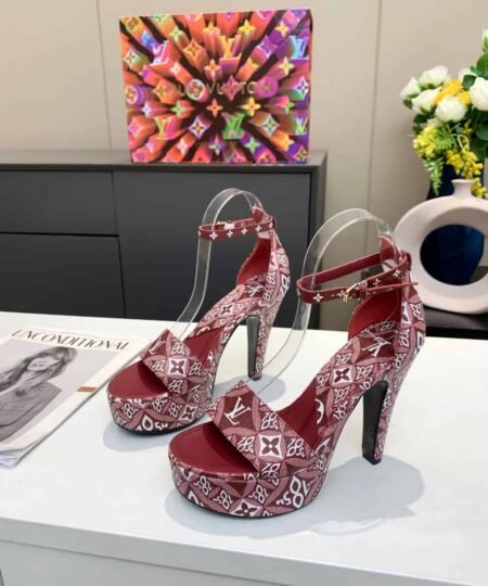 Louis Vuitton Women's Afterglow Platform Sandal Dark Red For Women LV