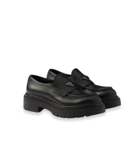 Prada Double Chocolate Leather Loafers Black For Men 2DE148_070_F0002_F_G001