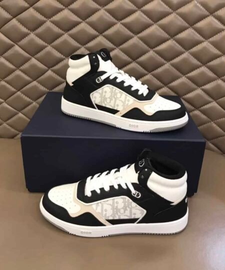 Christian Dior Women's B27 High-Top Sneaker Black And White For Women CD