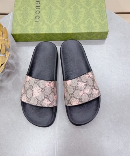 Alternative view of Gucci Women's GG Slide Sandal With Strawberry And Cherry Black For Women 407345