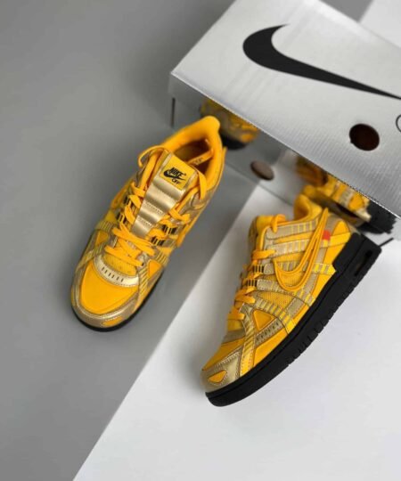 Nike Air Rubber Dunk Off-White University Gold-Black For Men, Men’s Shoes CU6015-700