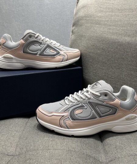 Christian Dior Women's B30 Sneaker Gray Mesh And Light Pink For Women CD