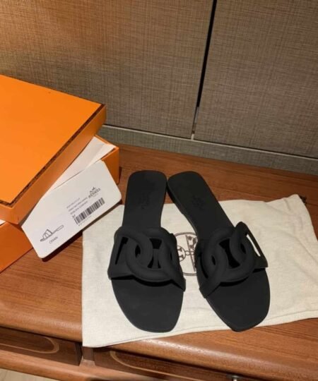 Hermes Aloha Sandal Black For Women, Women's Shoes H201157Z 02340