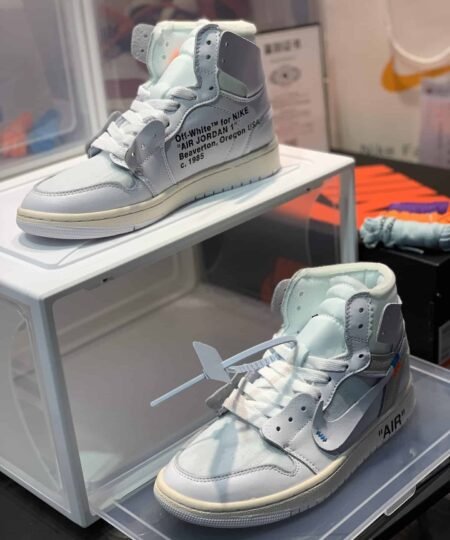 Off-White x Nike Air Jordan 1 Retro High in White Sneaker For Men, Men's Shoes