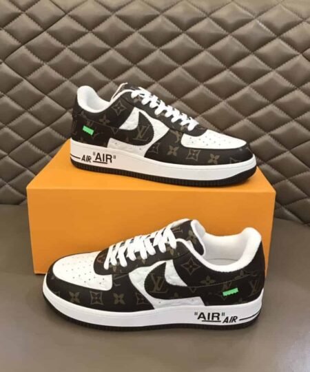 Louis Vuitton And Nike “Air Force 1” By Virgil Abloh Brown-White For Men, Men’s Shoes