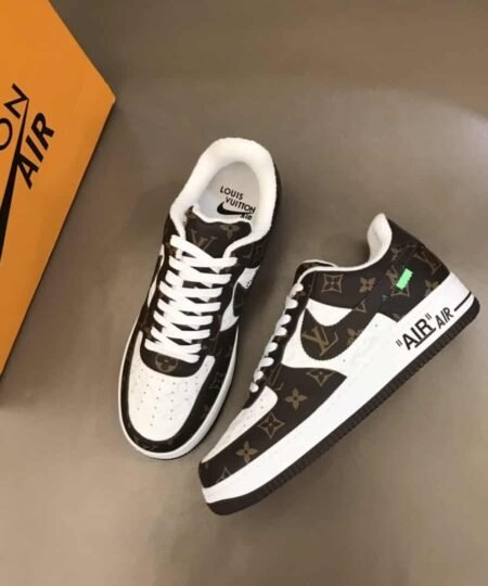 Alternative view of Louis Vuitton And Nike “Air Force 1” By Virgil Abloh Brown-White For Men, Men’s Shoes