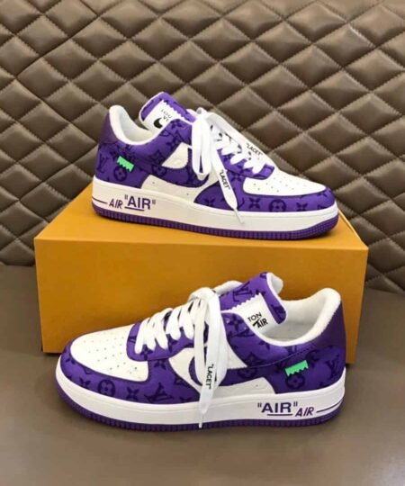 Louis Vuitton And Nike “Air Force 1” By Virgil Abloh White/Purple For Men, Men's Shoes