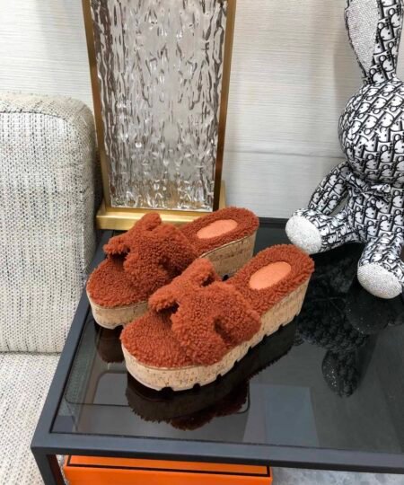 Hermes Figari Sandal Brown For Women