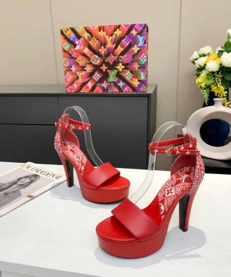 Louis Vuitton Women's Afterglow Platform Sandal Red And White For Women LV