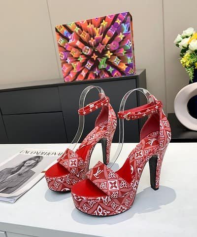Louis Vuitton Women's Afterglow Platform Sandal Red For Women LV