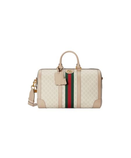 Gucci Savoy Small Duffle Bag Beige/Grey For Men 17.3 in/43 cm 724642 UULDT 9684