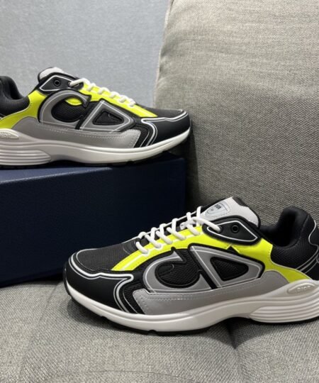 Christian Dior Women's B30 Sneaker Gray Mesh And Yellow For Women CD