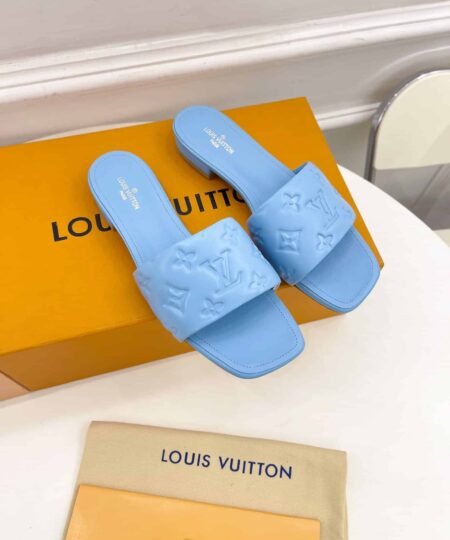 Louis Vuitton Women's Revival Flat Mule Light Blue For Women LV 1A9P7D