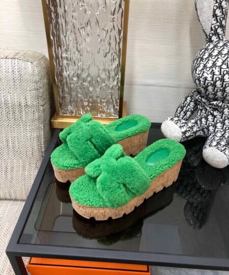 Hermes Figari Sandal Green For Women