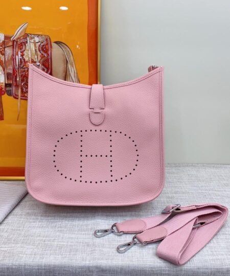 Hermes Evelyne III 29 Bag Pink With Silver-Toned Hardware For Women 11.4in/29cm
