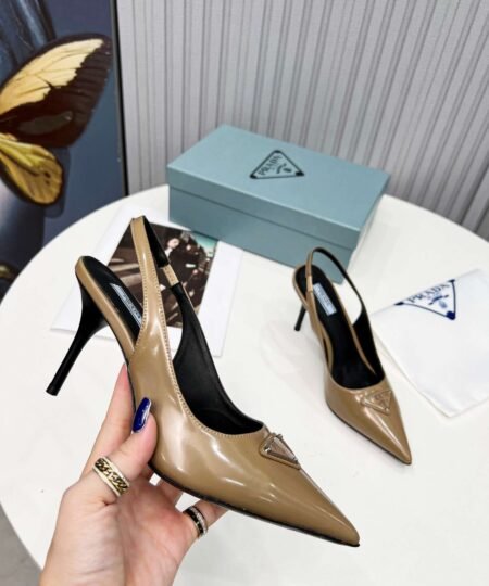 Alternative view of Prada Brushed Sling Pumps Brown For Women