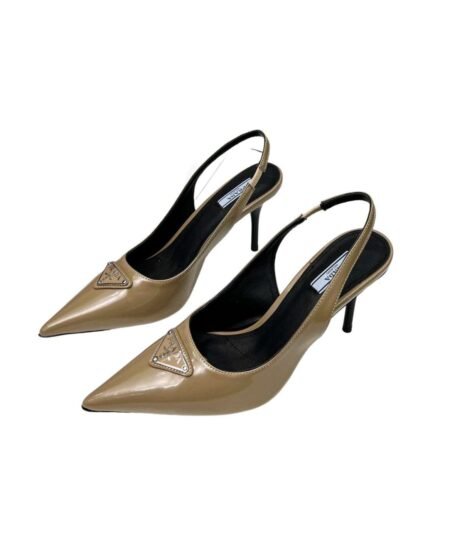 Prada Brushed Sling Pumps Brown For Women