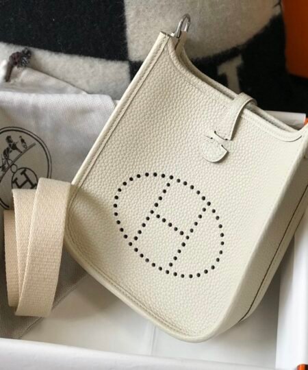 Hermes Evelyne 16 Amazone Bag Beige With Silver-Toned Hardware For Women 6.3in/16cm