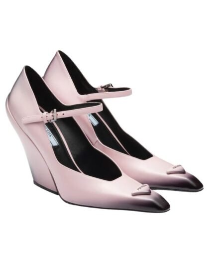 Prada Brushed Pumps Light Pink For Women 3.7 in/ 9.5cm 1I982M_055_F0E18_F_A095