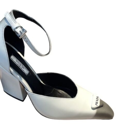 Prada Brushed Pumps White For Women 3.7 in/ 9.5cm