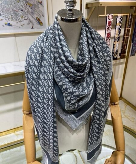Dior Oblique Scarf Blue 55in/140cm