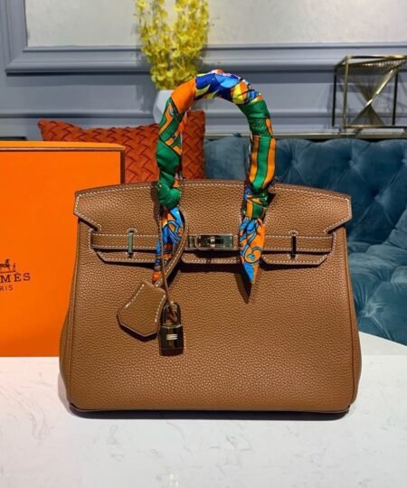 Hermes Birkin Brown Semi Handstitched With Gold Toned Hardware For Women 30cm/11.8in