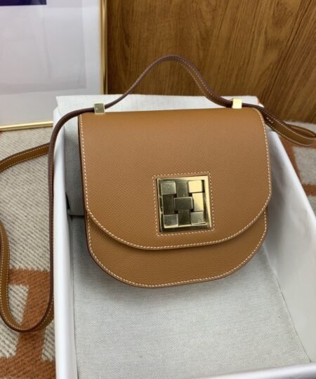 Hermes Mosaique 17 Brown, Gold Toned Hardware Bag For Women, Women’s Handbags, Shoulder Bags 6.7in/17cm