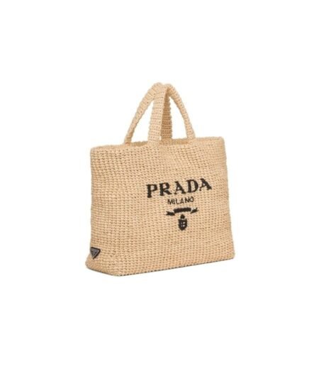 Prada Raffia Tote Bag Beige For Women, Women’s Bags 18.5in/47cm