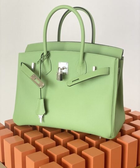 Hermes Birkin Nata Swift Green For Women Silver Toned Hardware 11.8in/30cm