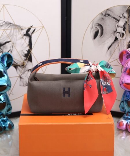 Hermes Bride A Brac Case Grey Bag For Women, Women’s Handbags, Shoulder Bags 9.8in/25cm