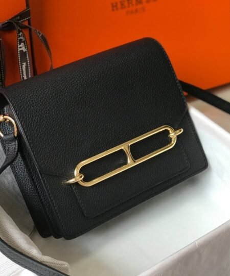Hermes Mini Evercolor Sac Roulis 19 Black For Women, Women’s Handbags, Shoulder Bags 7.5in/19cm
