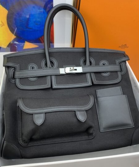 Hermes Birkin Cargo 35 Black, SIlver Toned Hardware Bag For Women, Women’s Handbags, Shoulder Bags 13.8in/35cm