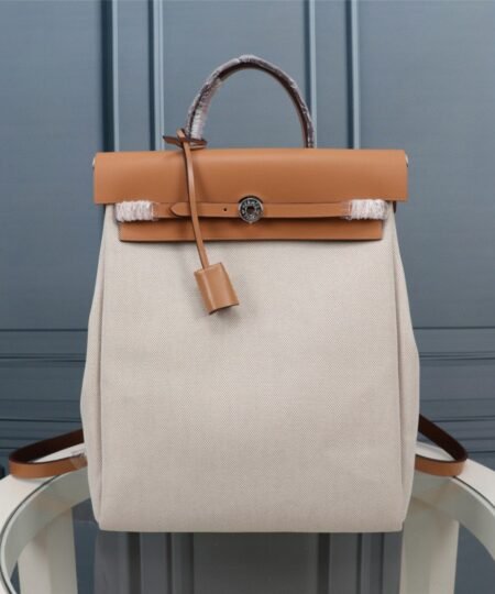 Hermes Buckle Lock Shape Striped Beige, Silver Toned Hardware Bag For Women, Women’s Handbags, Shoulder Bags 10.8in/30cm