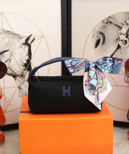 Hermes Bride A Brac Case Black Bag For Women, Women’s Handbags, Shoulder Bags 9.8in/25cm