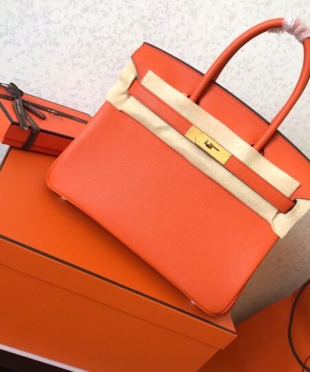 Hermes Birkin Electric Orange Poppy 8V For Women Gold Toned Hardware 11.8in/30cm