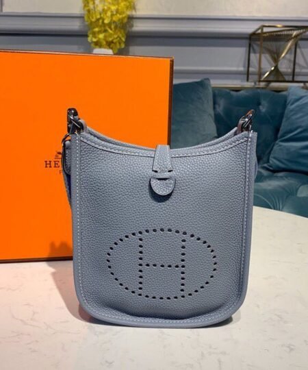 Hermes Mini Evelyne Grey For Women 7in/18cm