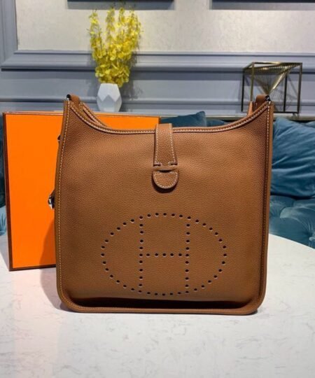 Alternative view of Hermes Evelyne III 29 Bag Brown With Silver-Toned Hardware For Women, Women’s Shoulder And Crossbody Bags 11.4in/29cm H073599CC37